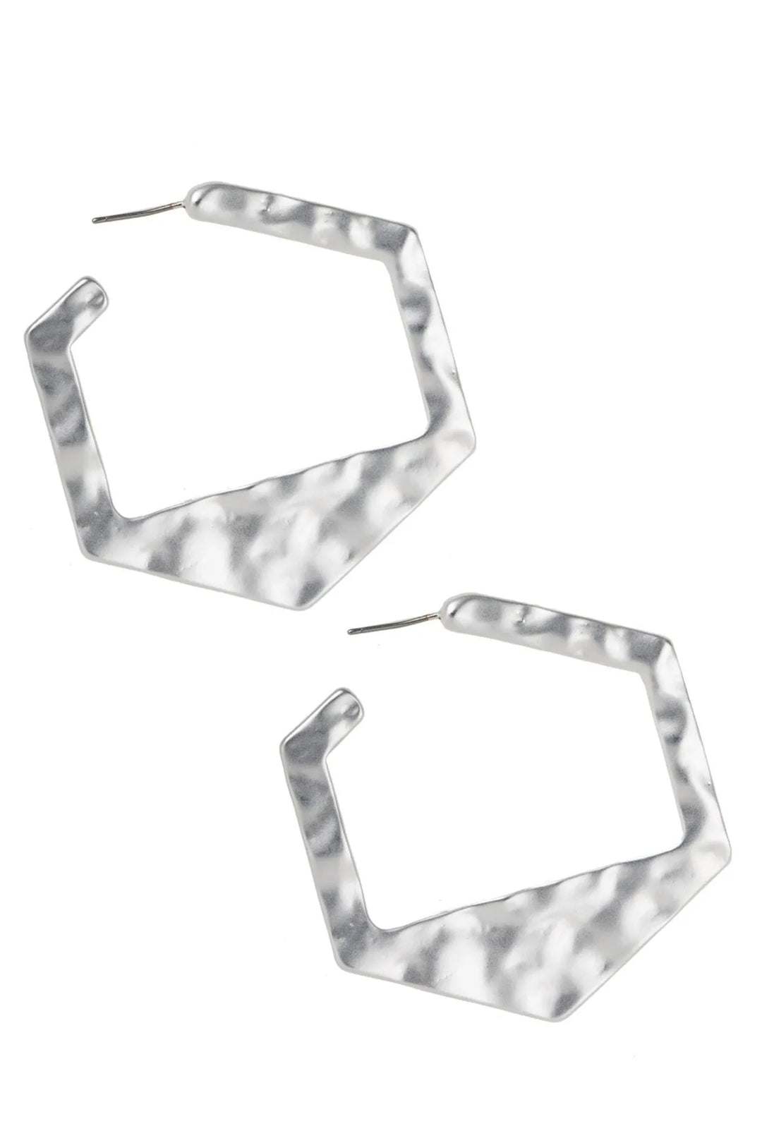 Hammered Angle Earring Silver
