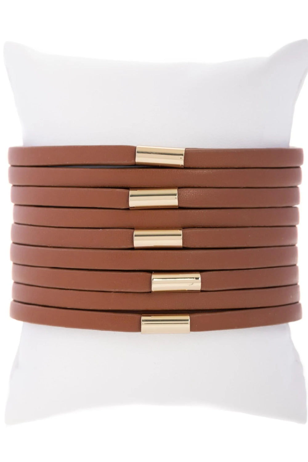 Multi-Strand Vegan Leather Bracelet Sienna