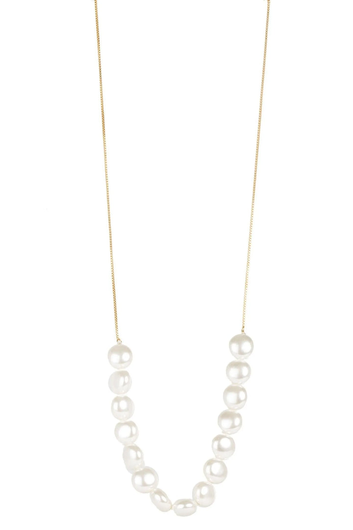 Motee Long Pearl Necklace White