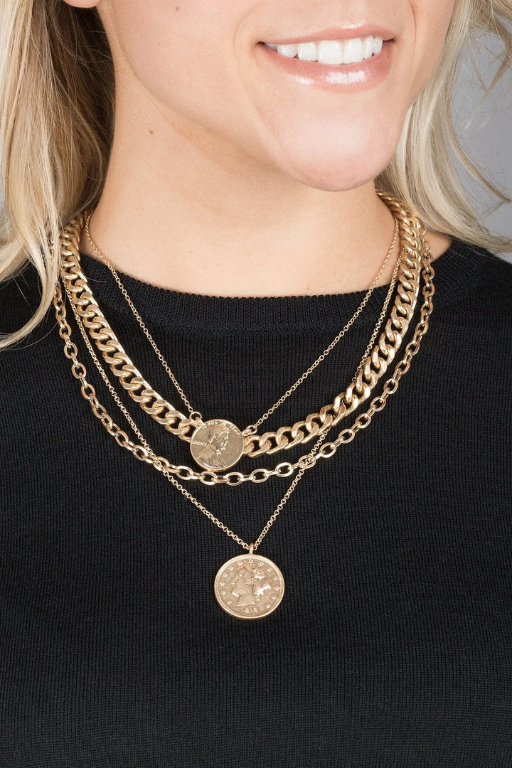 Sikka Layered Chain Necklace Gold