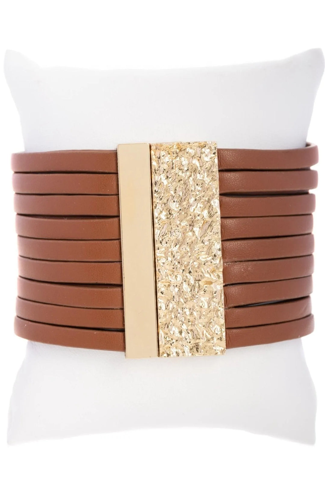 Multi-Strand Vegan Leather Bracelet Sienna