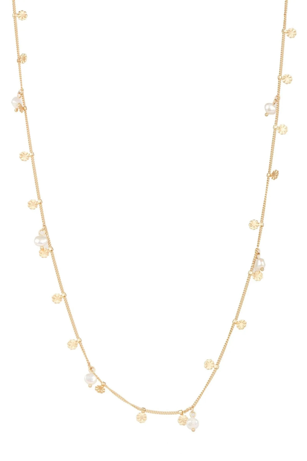 Stellar Pearl Necklace Gold