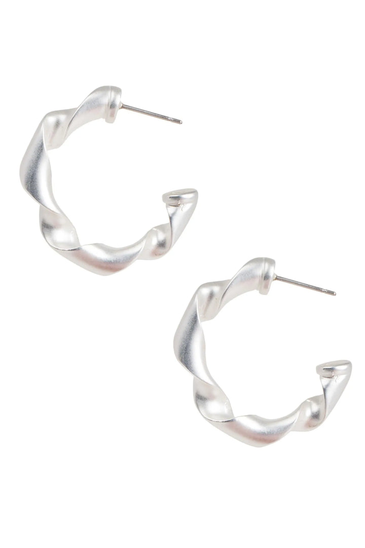 Twisted Hoop Earring Silver