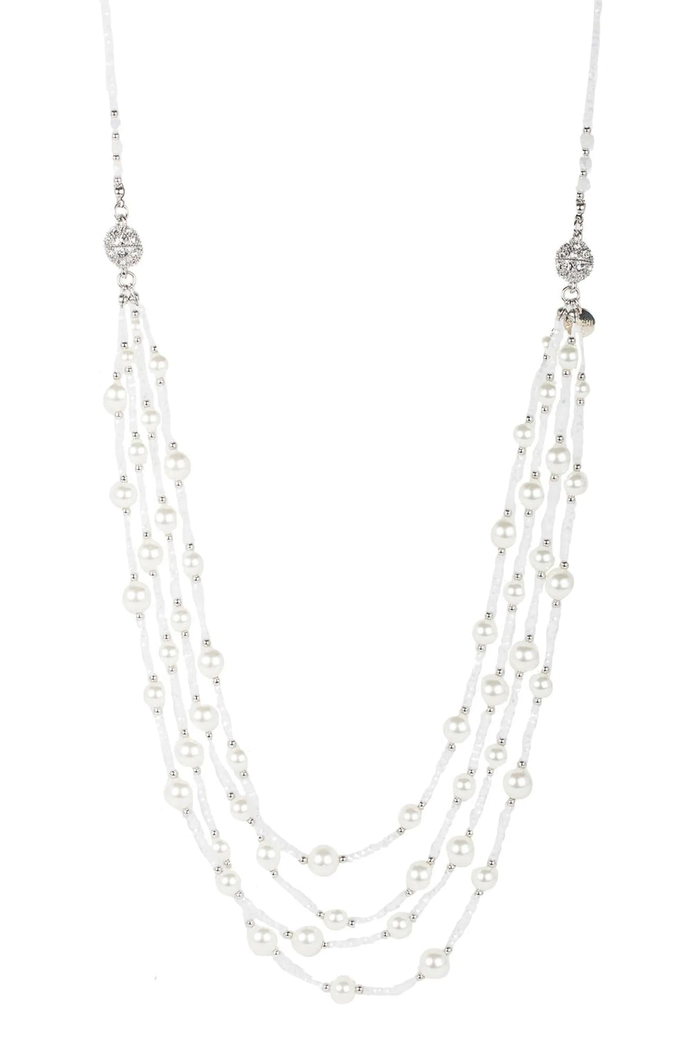 Convertible Layer Pearl Necklace White