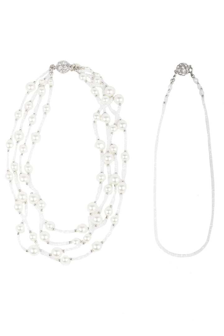 Convertible Layer Pearl Necklace White