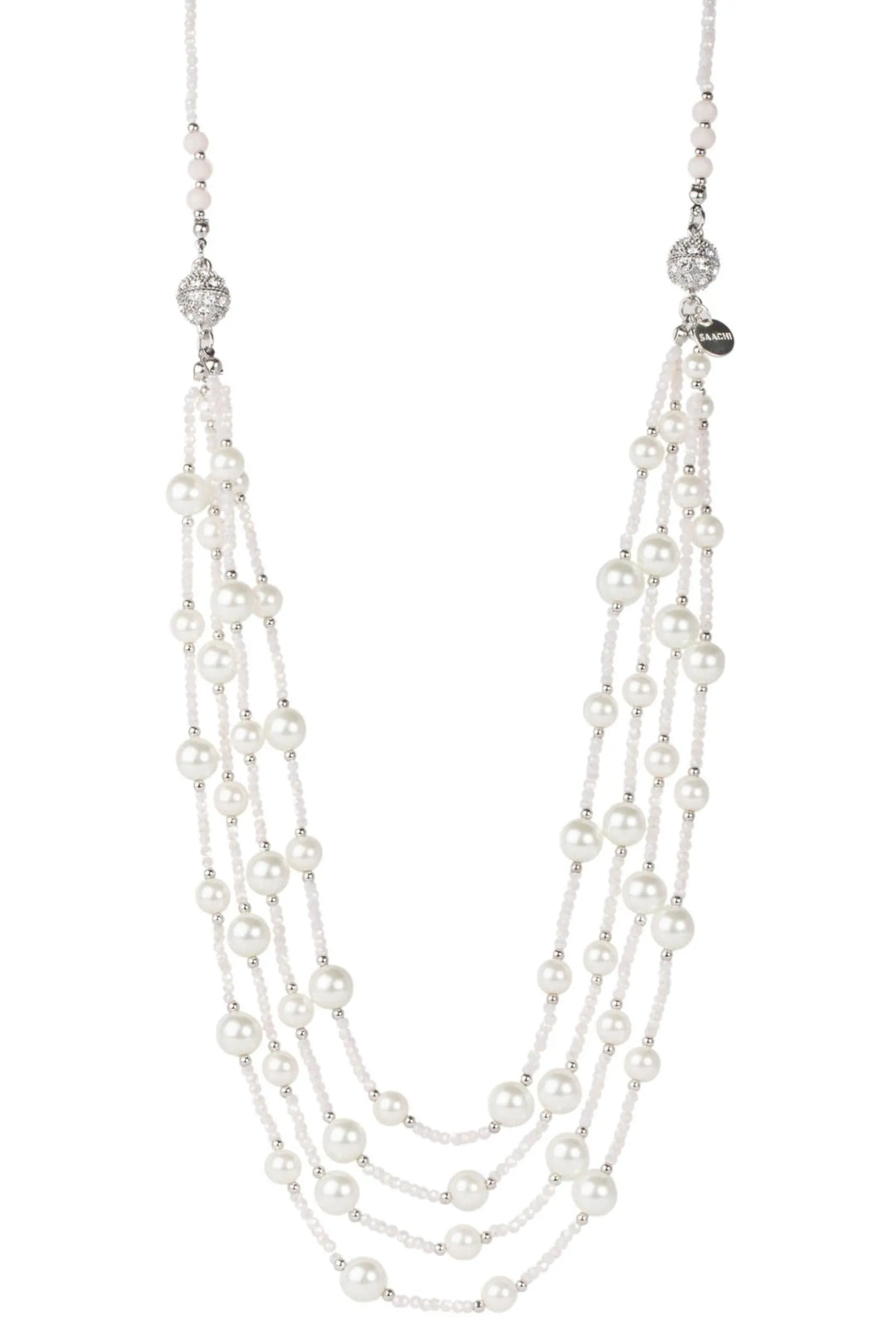 Convertible Layer Pearl Necklace White