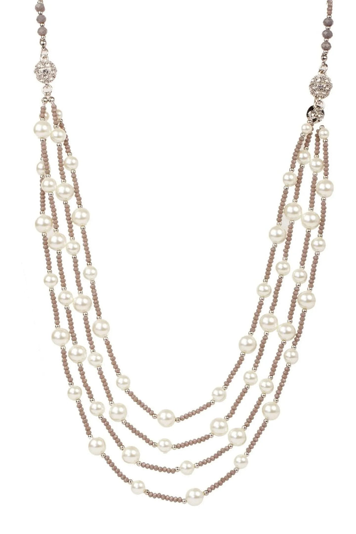 Convertible Layer Pearl Necklace Burly Wood