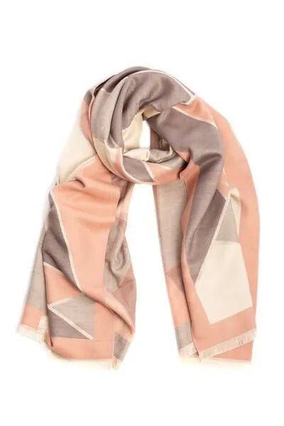 Abstract Tile Reversible Scarf Light Salmon