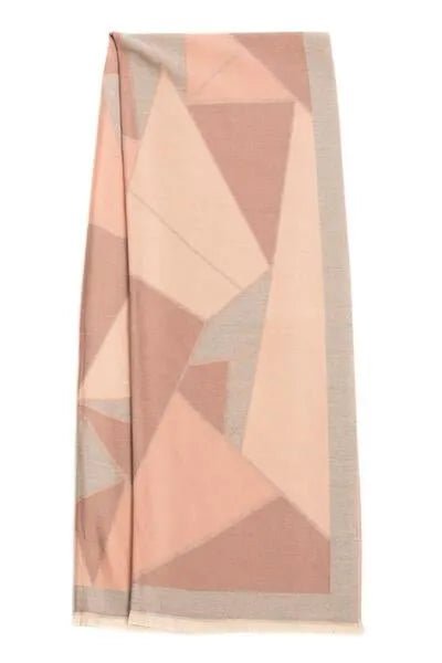 Abstract Tile Reversible Scarf Light Salmon