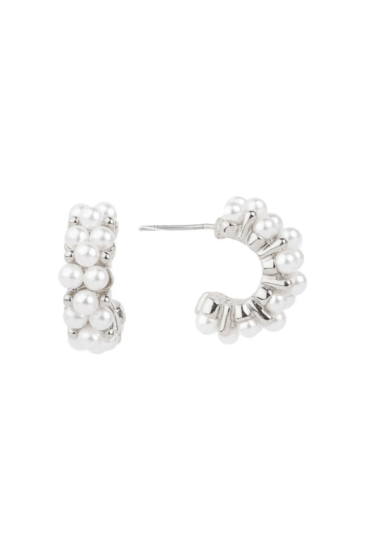 Seraphina Pearl Hoop Earring Silver