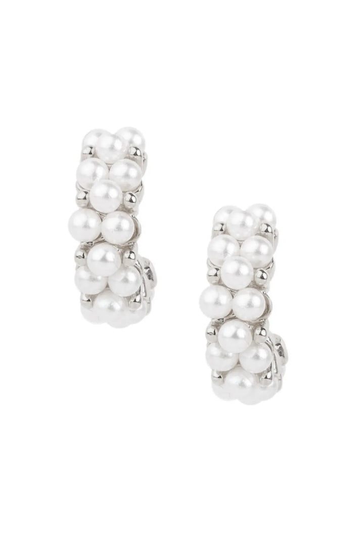 Seraphina Pearl Hoop Earring Silver