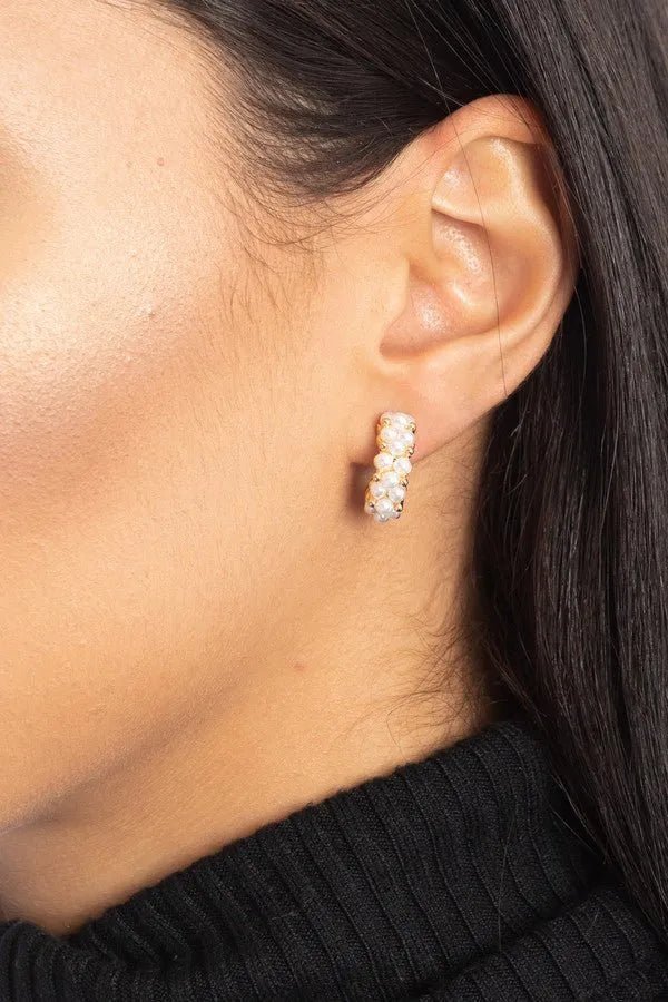 Seraphina Pearl Hoop Earring Gold