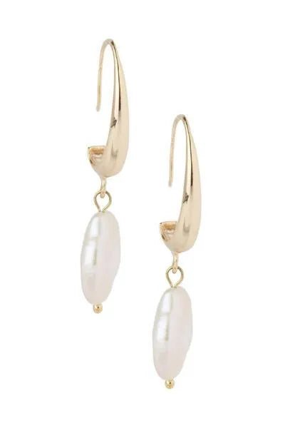 Haven Drop Pearl Earring Gold