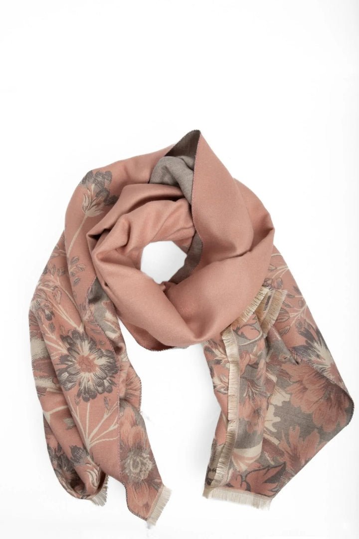 Reversible Wildflower Scarf Peach Puff