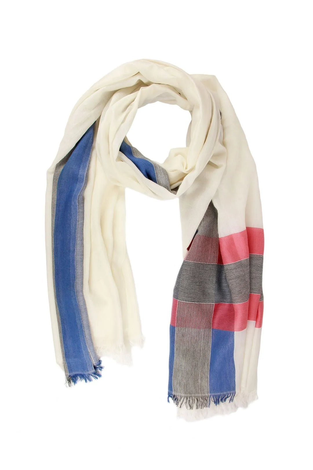 Oversized Plaid Scarf Ivory