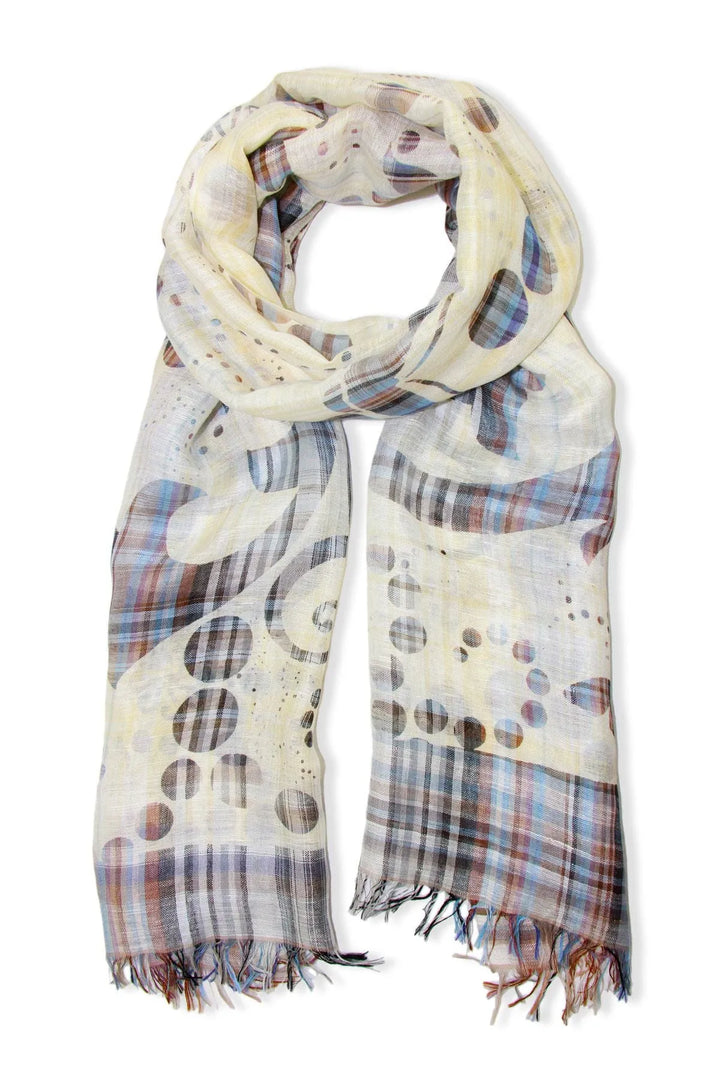 Celestia Mixed Plaid Scarf Beige