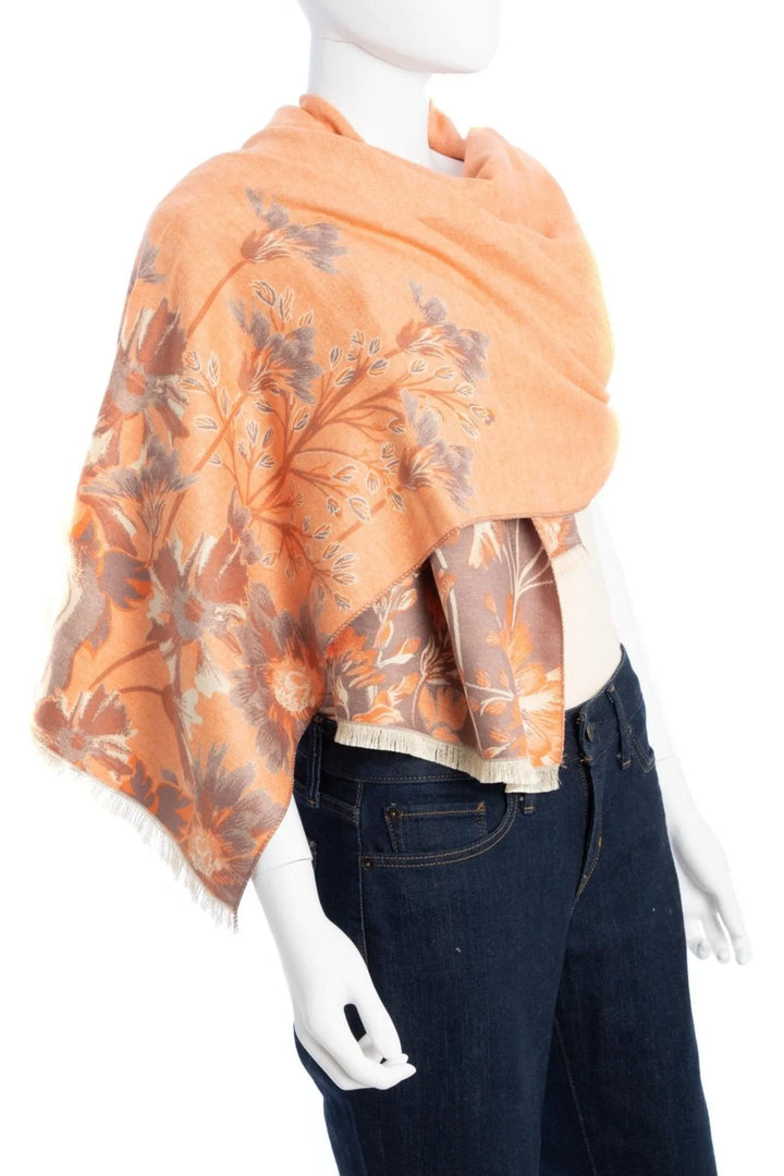 Reversible Wildflower Scarf Orange