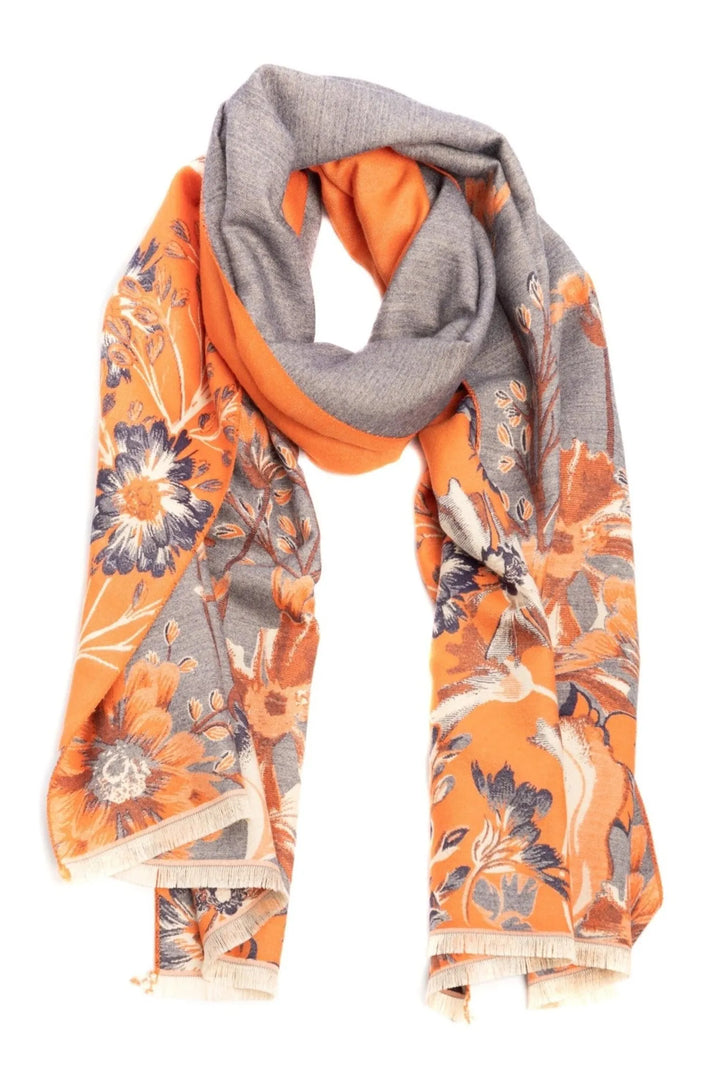 Reversible Wildflower Scarf Gray