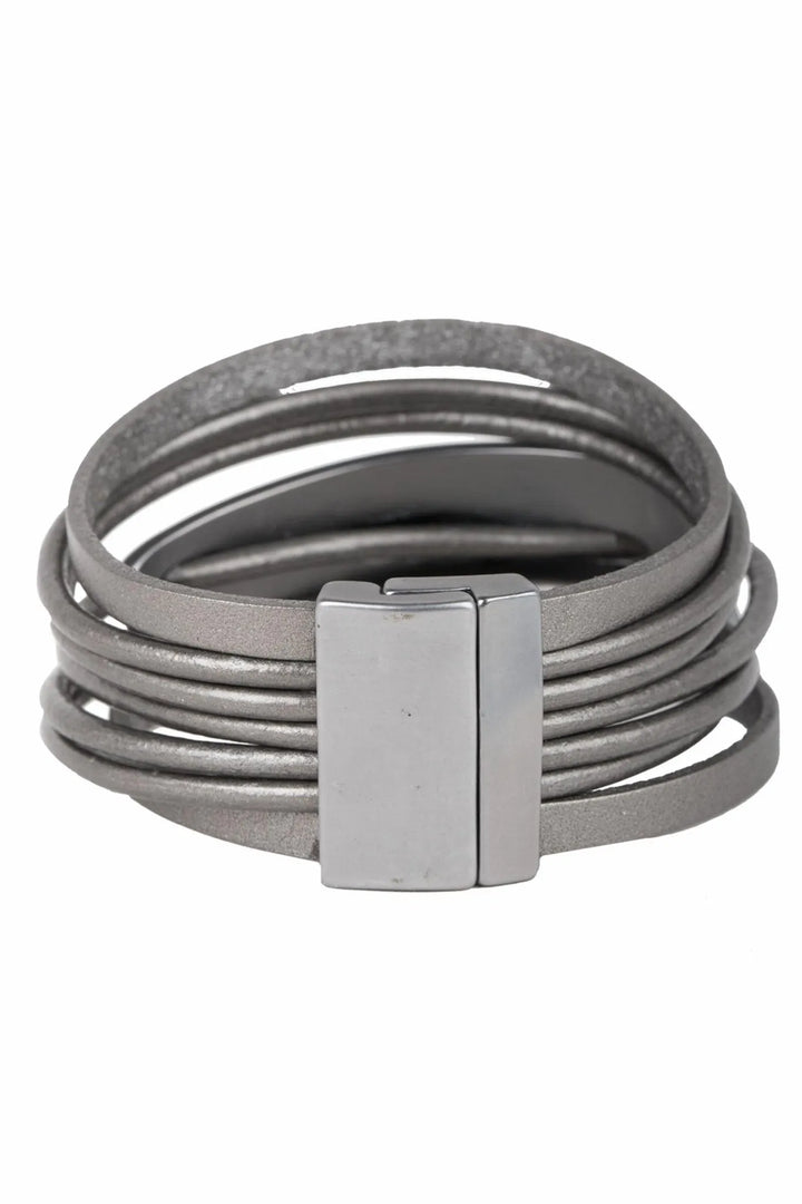 Absolute Zero Leather Bracelet Silver
