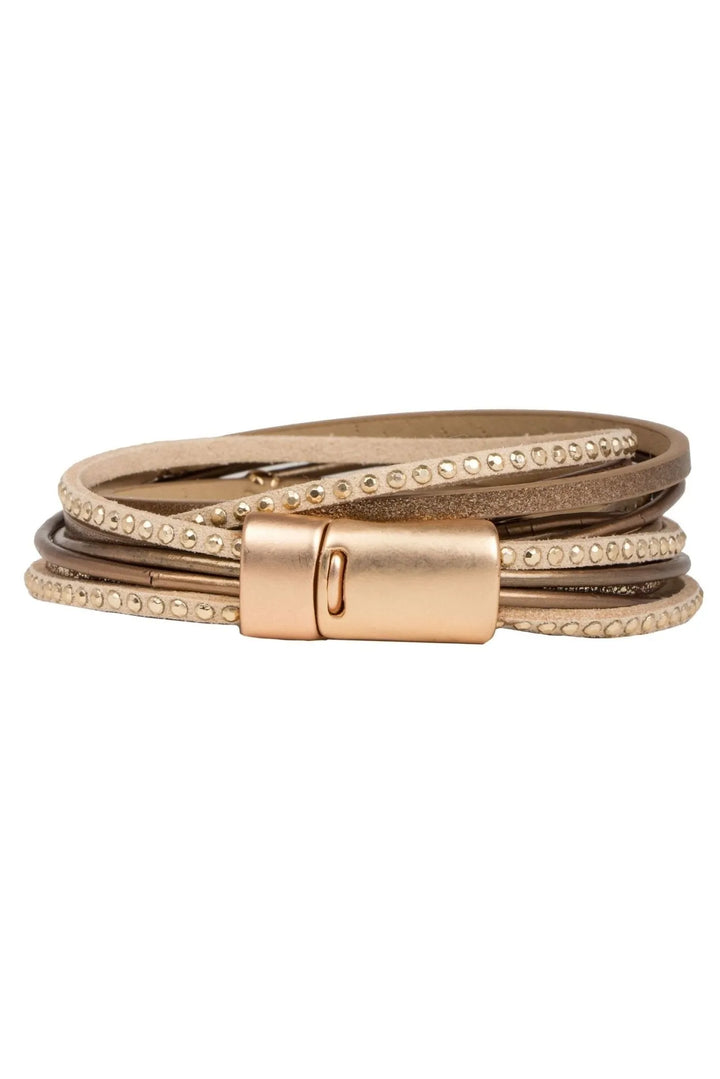 Segovia Double Wrap Leather Bracelet Sienna