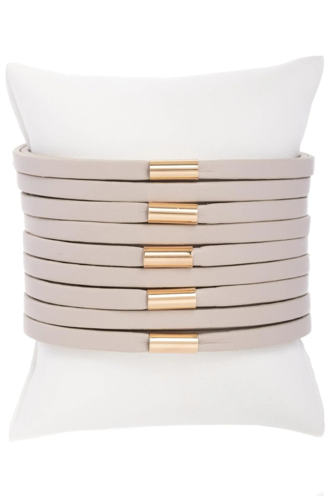Multi-Strand Vegan Leather Bracelet Linen