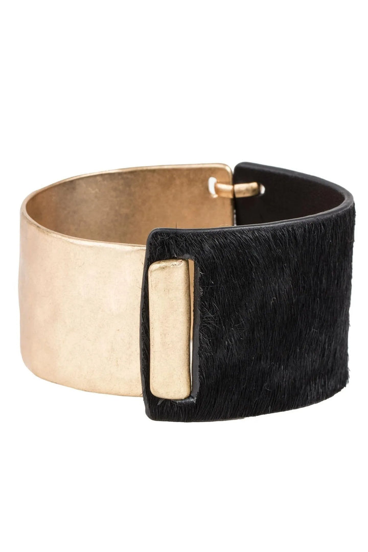 Aileen Leather Bracelet Black