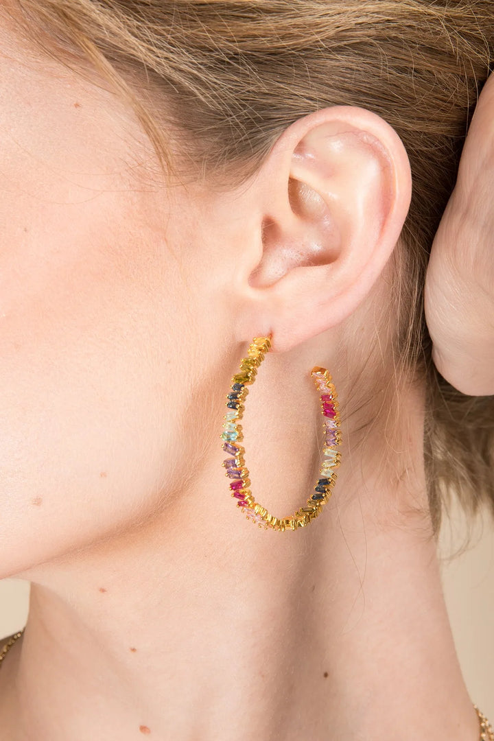 Kaleidoscope Hoop Earring Gold