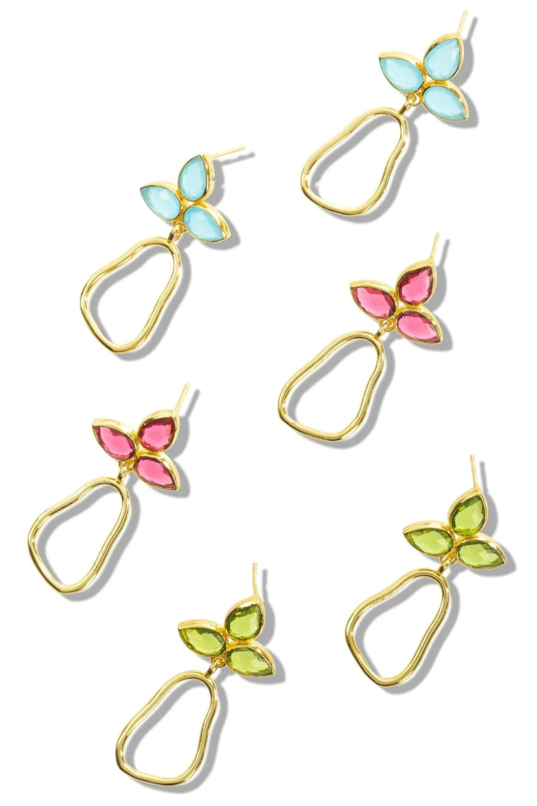 Abstract Triplicity Pear Dangle Earrings - SAACHI