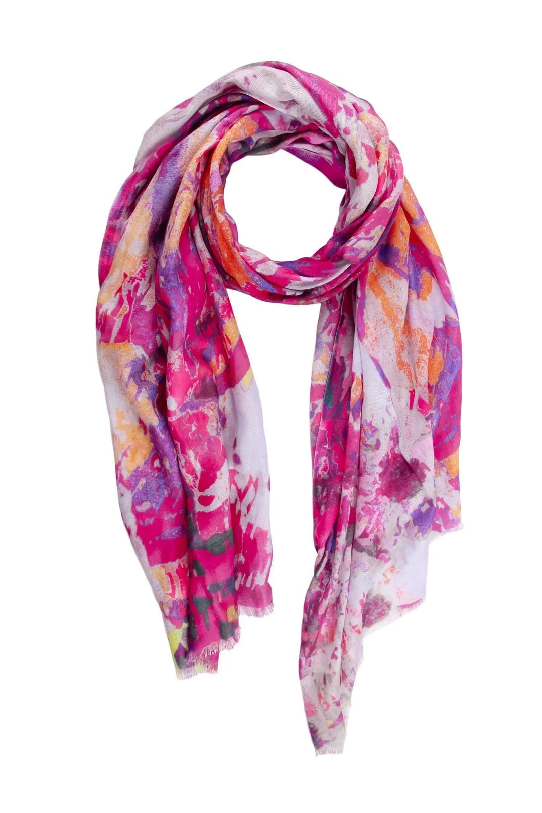 Splatter Colored Scarf Deep Pink