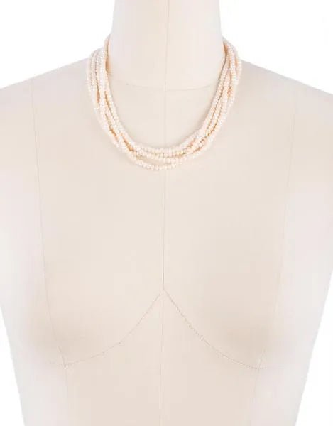 Short Crystal Pearl Necklace Lavender Blush