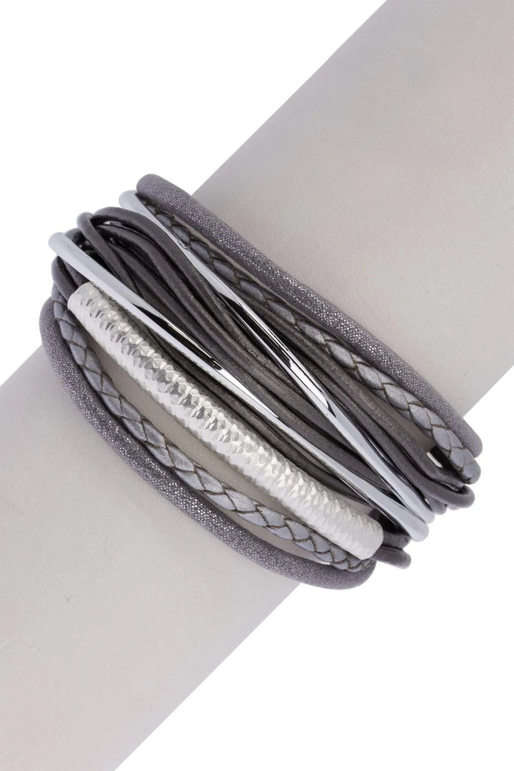 Sophisticated Layered Strand Bracelet Silver