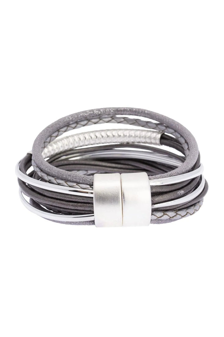 Sophisticated Layered Strand Bracelet Silver