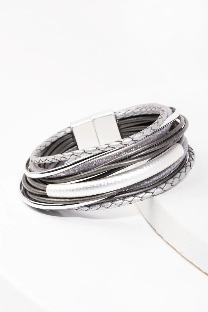 Sophisticated Layered Strand Bracelet Silver