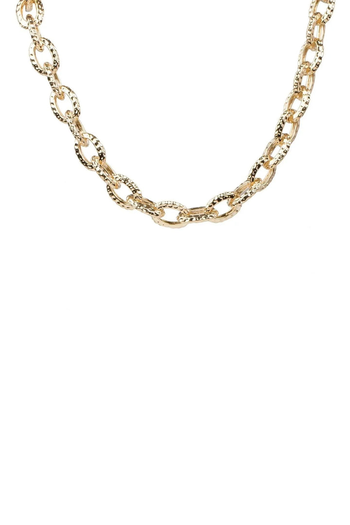 Hammered Chain Necklace Gold