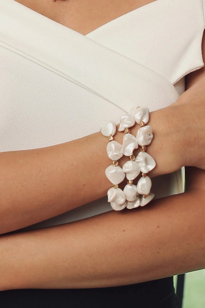 Charlotte Pearl Bracelet White