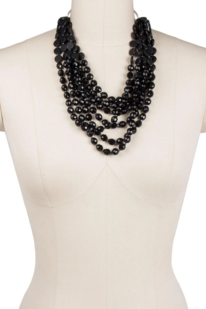 Chunky Beaded Necklace Black