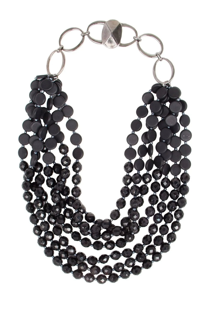 Chunky Beaded Necklace Black