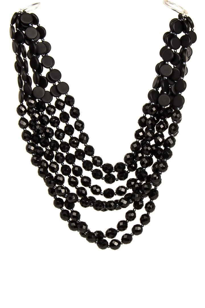 Chunky Beaded Necklace Black