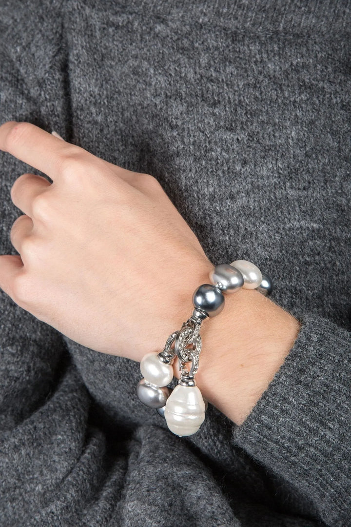 Neapolitan Pearl Bracelet Silver