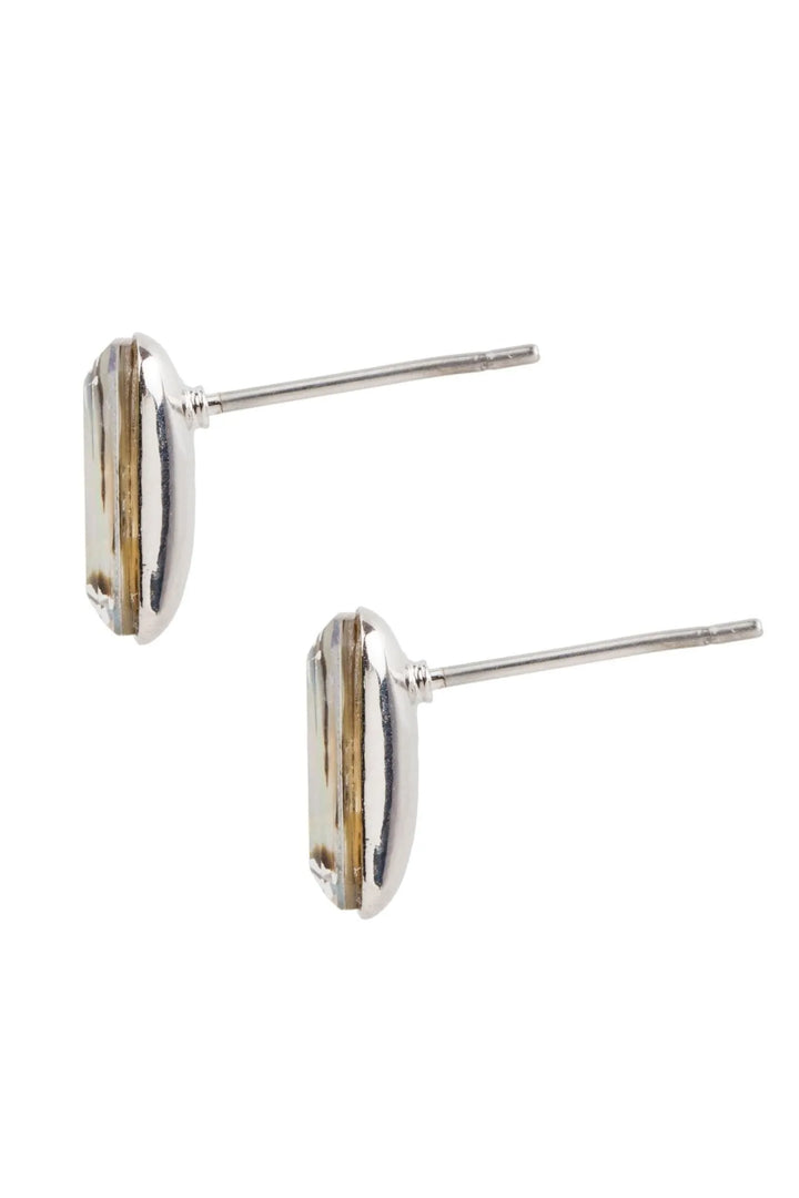 Prism Baguette Mini Stud Earring Dark Khaki