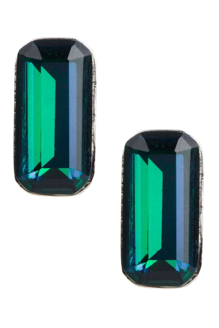 Prism Baguette Mini Stud Earring Dark Blue