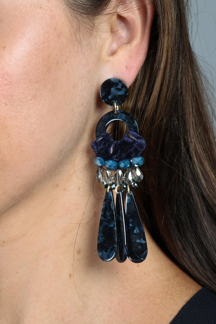 Lavish Velvet Earring Midnight Blue