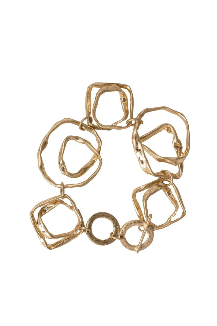 Hand Hewn Bracelet Gold