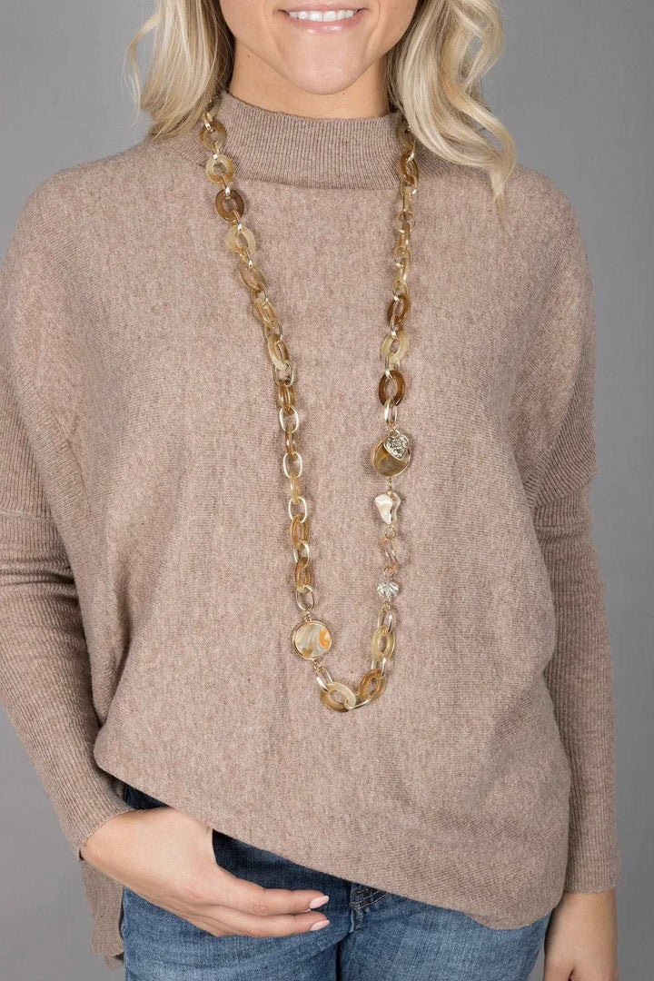 Aisha Long Chain Necklace Burly Wood