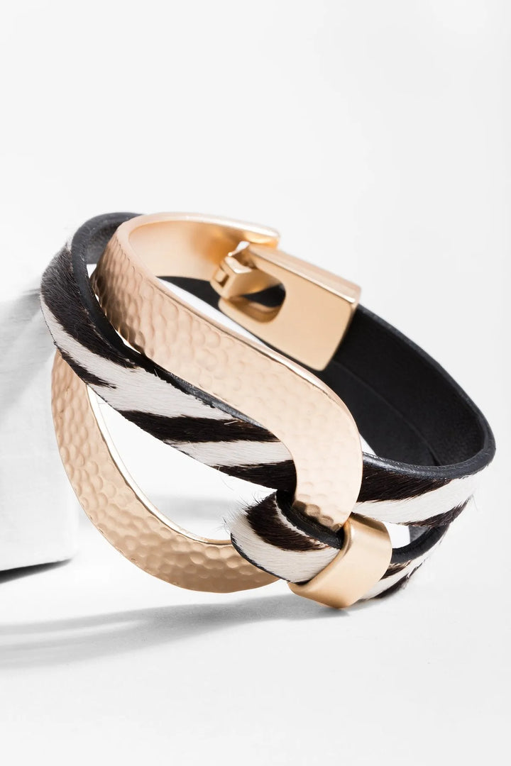 Wild Loop Leather Bracelet Gold