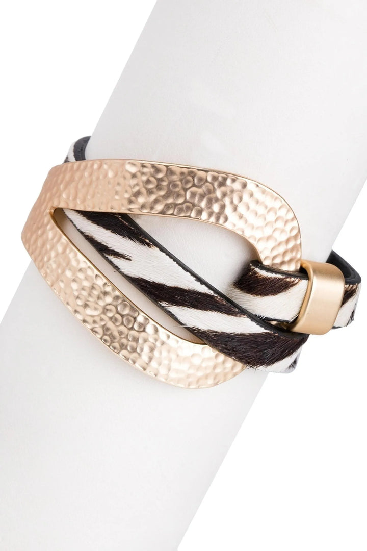 Wild Loop Leather Bracelet Gold