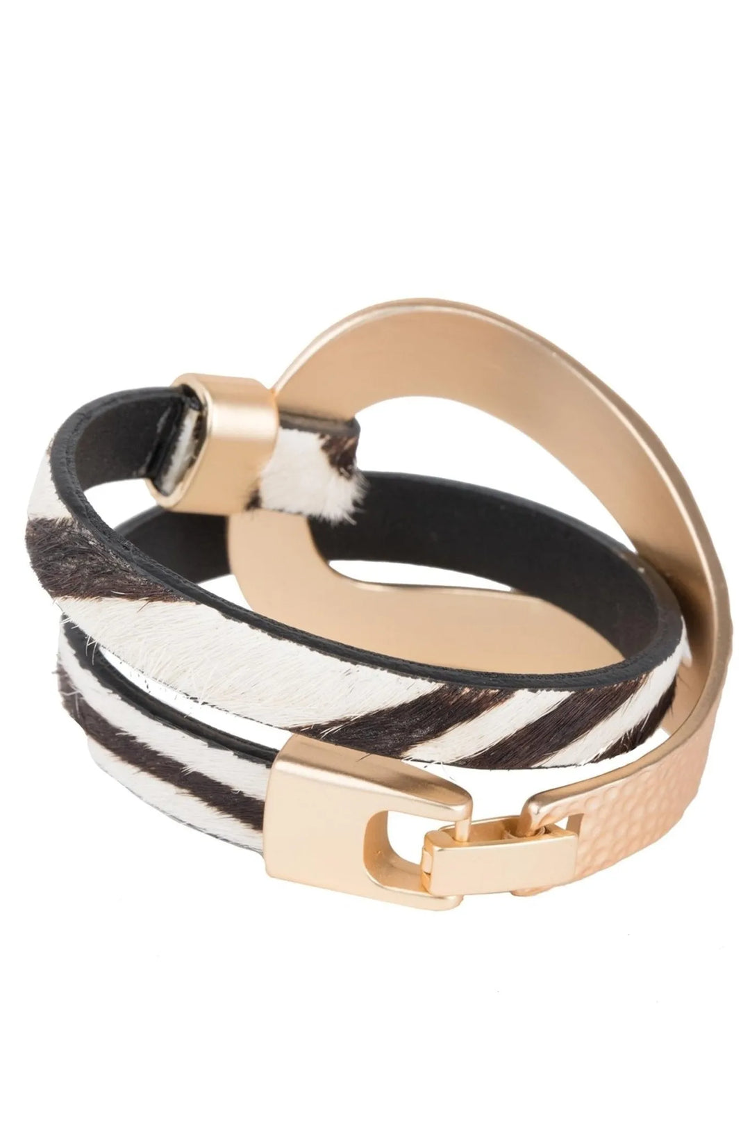 Wild Loop Leather Bracelet Gold