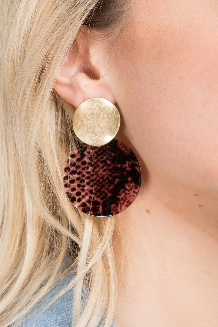 Jungle Vibes Statement Earring Brown