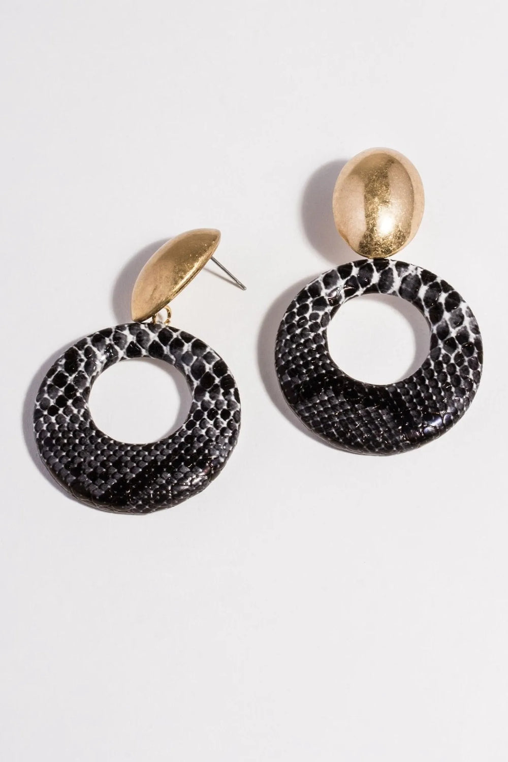 Serpent Statement Earring Black