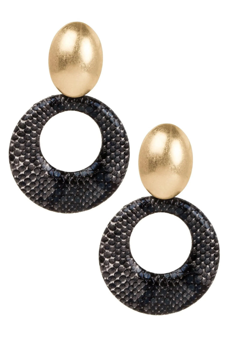 Serpent Statement Earring Black